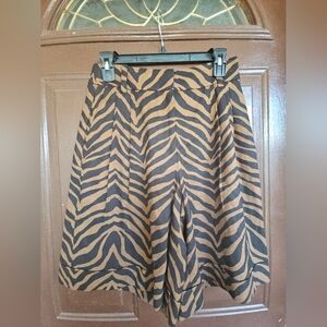 Lafayette 148 New York Brown Zebra Print Shorts